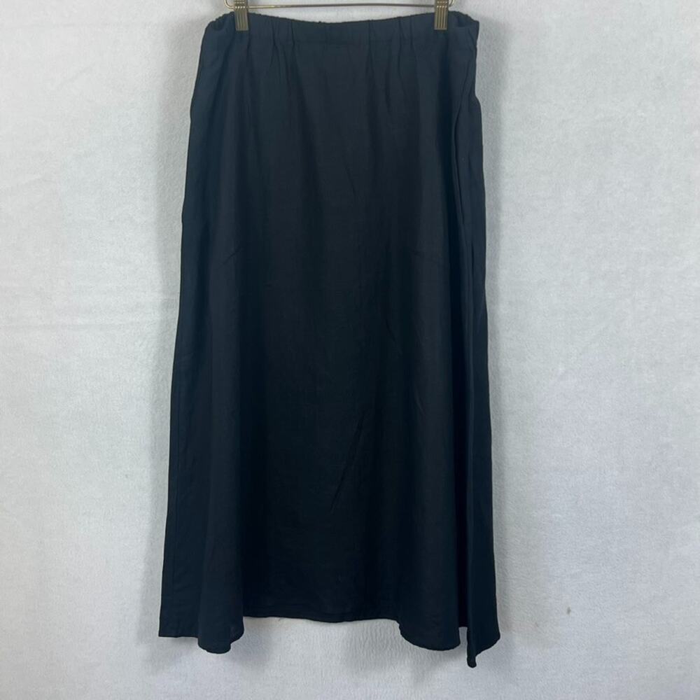 Eileen Fisher Classic Black Women's Linen Skirt